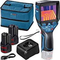 Bosch GTC 400 C Professional - Cámara térmica- Sistema 12V (2 baterías 12V + cargador- bolsa- con conectividad- medición…